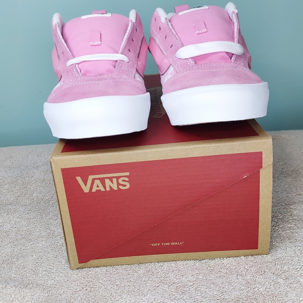 Vans Pink Knu Skool Prism Pink Checkered Womens Sneakers Size 6.5 Juniors Travel - Picture 10 of 16